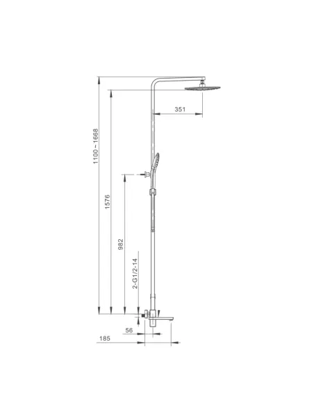Душева система Gappo G2418 з виливом