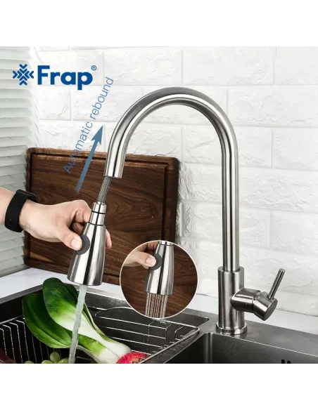 Смеситель для кухни Frap F60899-1, с выдвижным изливом