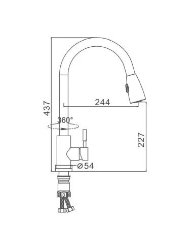 Смеситель для кухни Frap F60899-1, с выдвижным изливом
