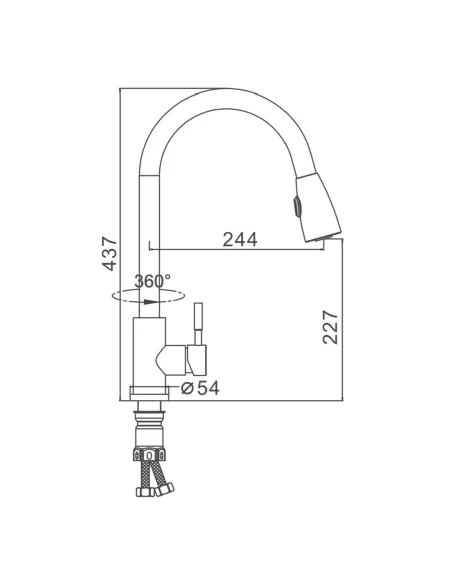 Смеситель для кухни Frap F60899-1, с выдвижным изливом