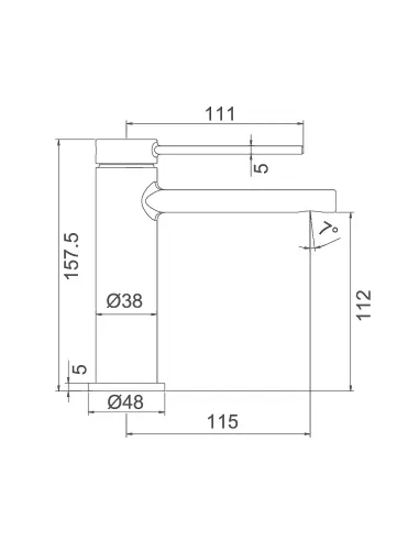 Змішувач для умивальника Frap F1067 хром, одноважільний