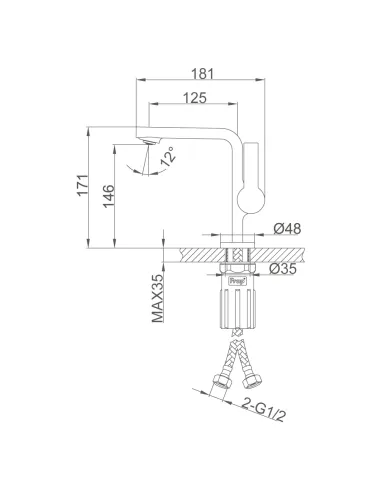 Смеситель для умывальника Frap F1088 хром, однорычажный