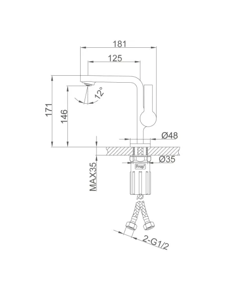 Смеситель для умывальника Frap F1088 хром, однорычажный