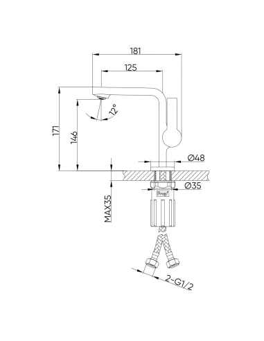 Смеситель для умывальника Frap F1088-3 однорычажный