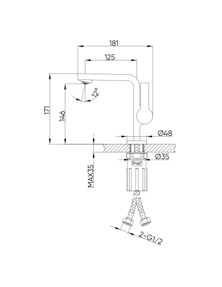 Змішувач для умивальника Frap F1088-3 одноважільний