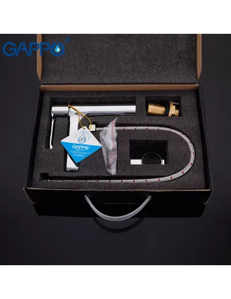 Смеситель для умывальника Gappo G1002-2 хром, однорычажный