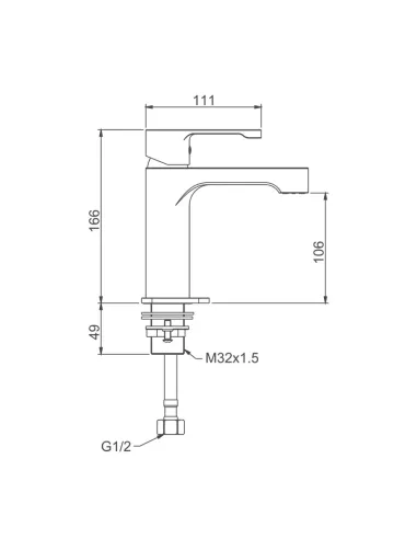 Смеситель для умывальника Gappo G1002-2 хром, однорычажный