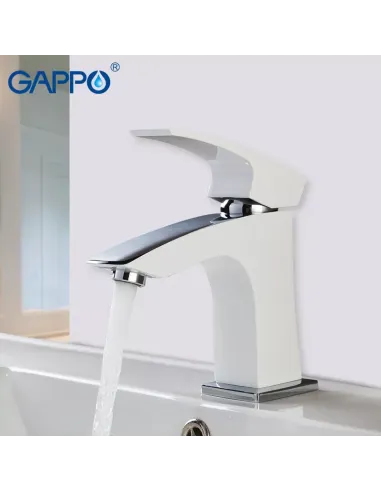 Змішувач для умивальника Gappo G1007-7 білий, одноважільний