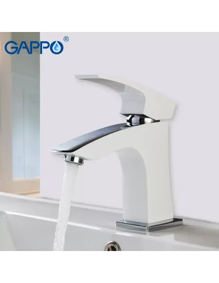 Смеситель для умывальника Gappo G1007-7 белый, однорычажный