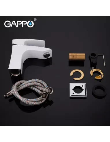 Смеситель для умывальника Gappo G1007-7 белый, однорычажный