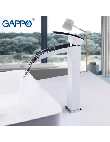 Смеситель для умывальника Gappo G1007-31 белый, однорычажный