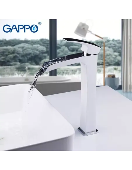 Смеситель для умывальника Gappo G1007-31 белый, однорычажный