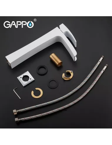 Смеситель для умывальника Gappo G1007-31 белый, однорычажный