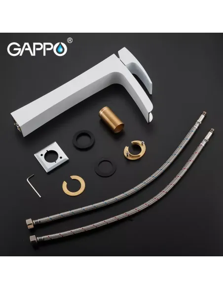 Смеситель для умывальника Gappo G1007-31 белый, однорычажный