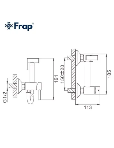 Смеситель для биде Frap F7503 с гигиеническим душем