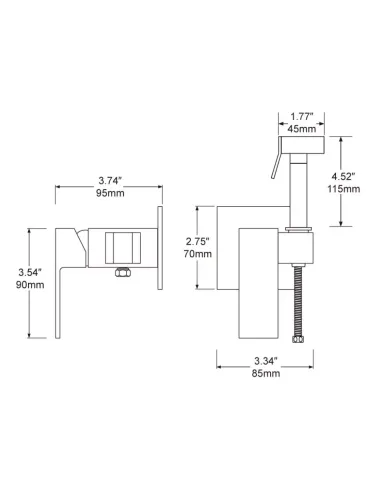 Смеситель для биде Frap F7506 с гигиеническим душем