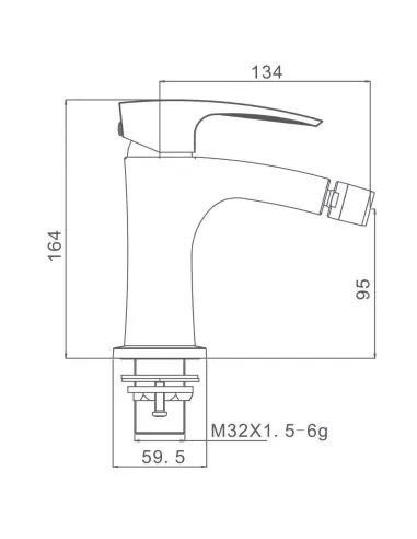 Змішувач для біде Gappo G5007-8, одноважільний