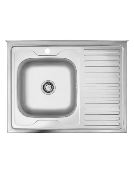 Мийка для кухні прямокутна Kroner KRP Dekor-6080L з нержавіючої сталі