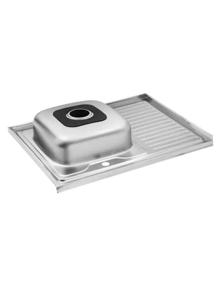 Мийка для кухні прямокутна Kroner KRP Dekor-6080L з нержавіючої сталі