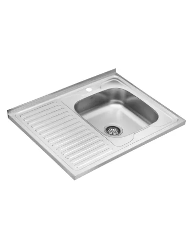 Мийка для кухні прямокутна Kroner KRP Dekor-6080R з нержавіючої сталі