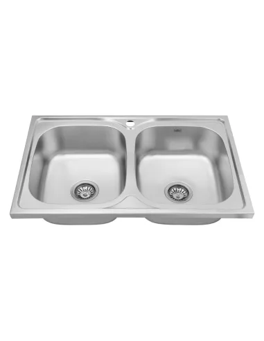 Мойка для кухни прямоугольная Kroner KRP Satin - 5080Z из нержавеющей стали, с двумя чашами