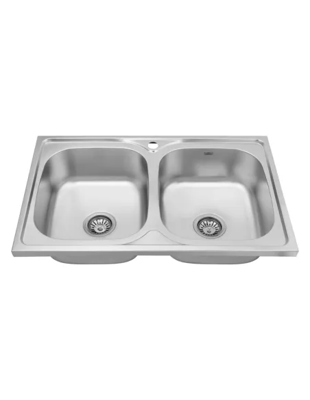 Мойка для кухни прямоугольная Kroner KRP Satin - 5080Z из нержавеющей стали, с двумя чашами Мойка для кухни прямоугольная Kroner KRP Satin - 5080Z из нержавеющей стали, с двумя чашами