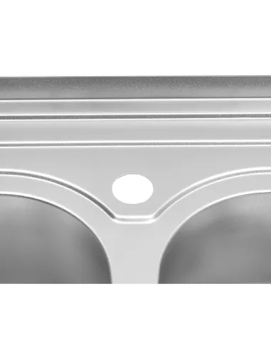 Мойка для кухни прямоугольная Kroner KRP Satin - 6080Z из нержавеющей стали, с двумя чашами