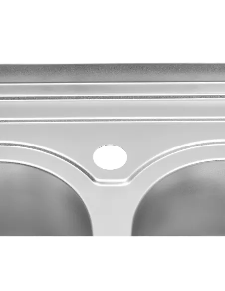 Мийка для кухні прямокутна Kroner KRP Satin-6080Z з нержавіючої сталі, з двома чашами