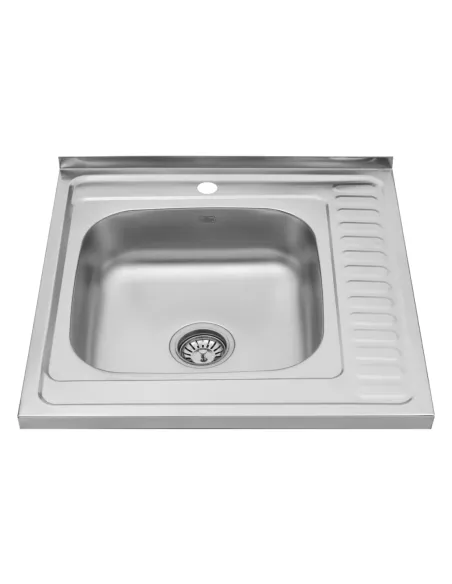 Мойка для кухни квадратная Kroner KRP Dekor - 6060L из нержавеющей стали