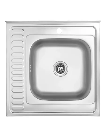 Мийка для кухні квадратна Kroner KRP Dekor-6060R з нержавіючої сталі