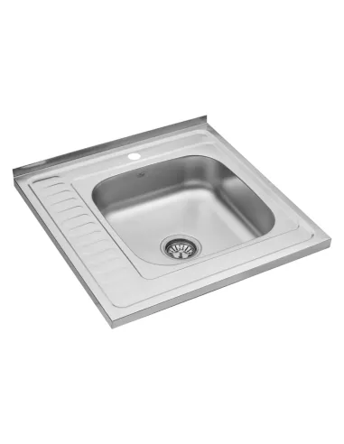 Мийка для кухні квадратна Kroner KRP Dekor-6060R з нержавіючої сталі