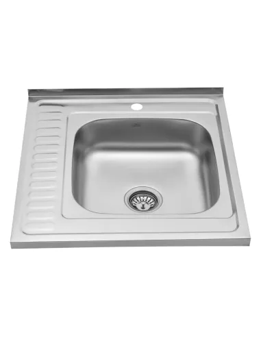 Мийка для кухні квадратна Kroner KRP Dekor-6060R з нержавіючої сталі