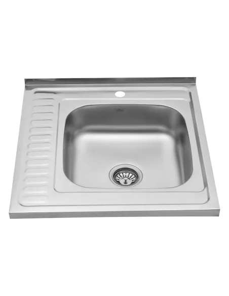 Мийка для кухні квадратна Kroner KRP Dekor-6060R з нержавіючої сталі