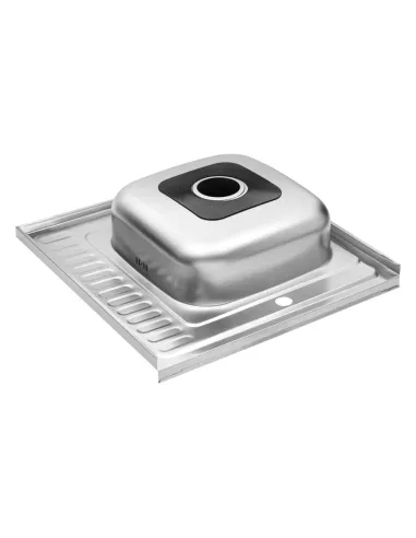 Мийка для кухні квадратна Kroner KRP Dekor-6060R з нержавіючої сталі