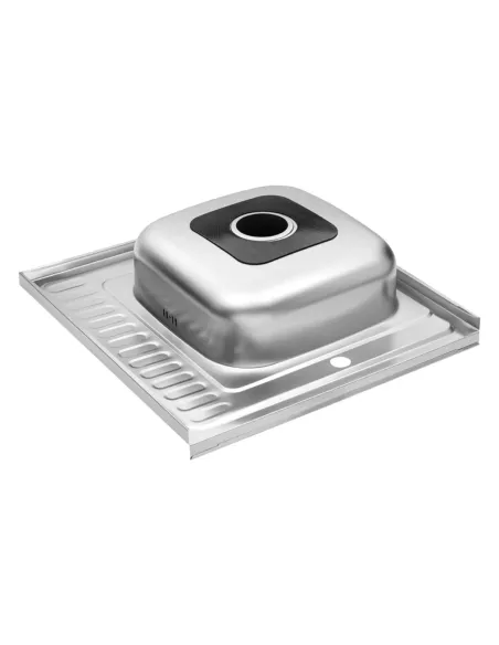 Мийка для кухні квадратна Kroner KRP Dekor-6060R з нержавіючої сталі