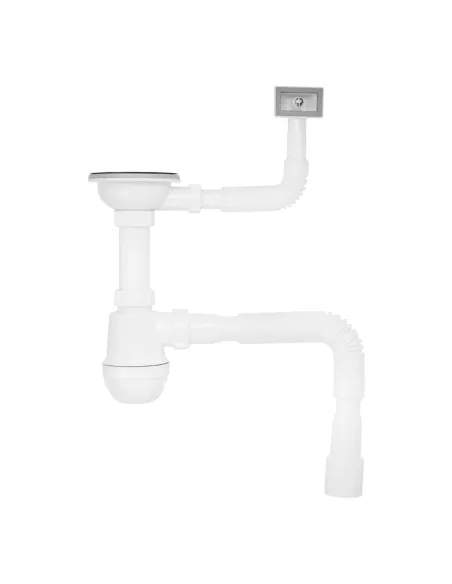 Сифон для кухонної мийки Kroner KRP - KS02 з переливом, 3 1/2 дюйма