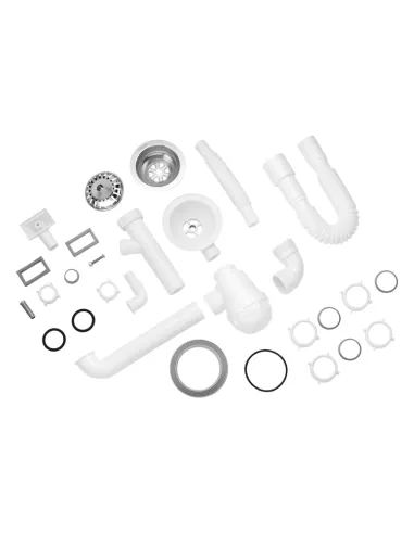 Сифон для кухонної мийки Kroner KRP - KS02S-1 з відведенням для пральної машини, 3 1/2 дюйма