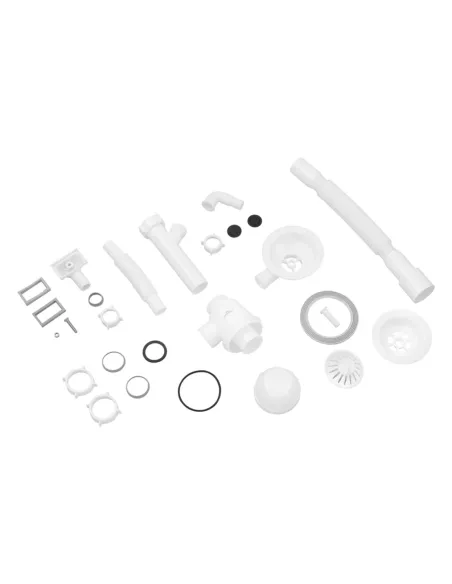 Сифон для кухонної мийки Kroner KRP - KS02-1WHI з відведенням для пральної машини, 3 1/2 дюйма