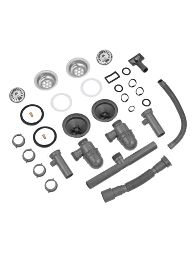 Сифон для кухонної мийки Kroner KRP - Siphon - 012 з переливом, 3 1/2 дюйма