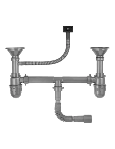 Сифон для кухонної мийки Kroner KRP - Siphon - 012 з переливом, 3 1/2 дюйма