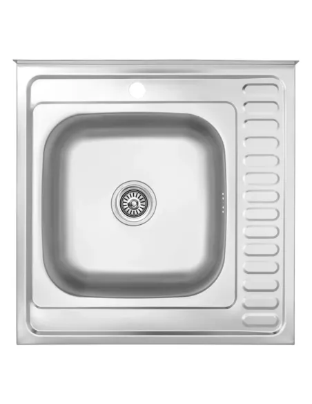 Мойка для кухни квадратная Kroner KRP Dekor - 6060L из нержавеющей стали