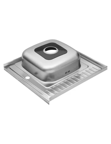 Мойка для кухни квадратная Kroner KRP Dekor - 6060L из нержавеющей стали