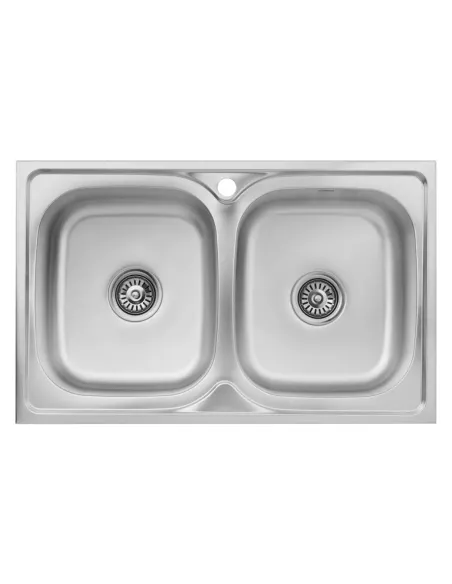 Мойка для кухни прямоугольная Kroner KRP Satin - 5080Z из нержавеющей стали, с двумя чашами Мойка для кухни прямоугольная Kroner KRP Satin - 5080Z из нержавеющей стали, с двумя чашами