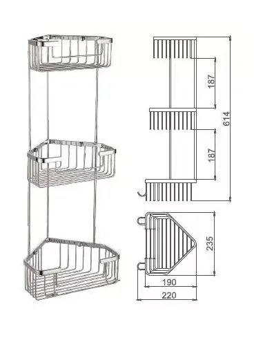 Полка для ванной Frap F351-2, нержавеющая сталь
