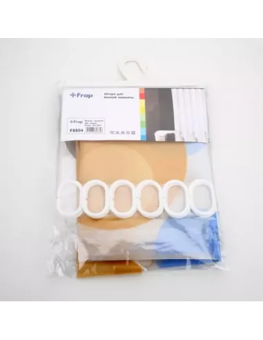 Шторка для ванной Frap F8804, желтая, 1800 х 1800 мм