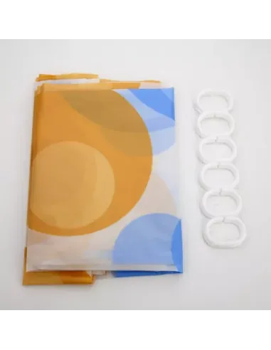 Шторка для ванной Frap F8804, желтая, 1800 х 1800 мм