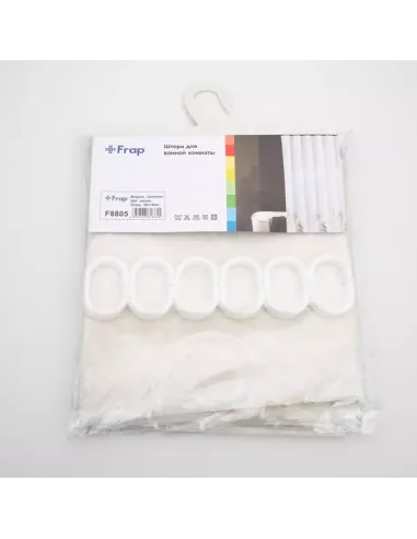 Шторка для ванної Frap F8805, біла, 1800 х 1800 мм