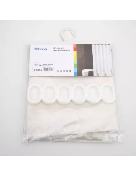 Шторка для ванної Frap F8805, біла, 1800 х 1800 мм