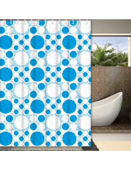 Шторка для ванной Frap F8806, голубая, 1800 х 1800 мм