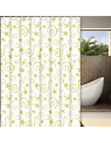 Шторка для ванной Frap F8808, желтая, 1800 х 1800 мм